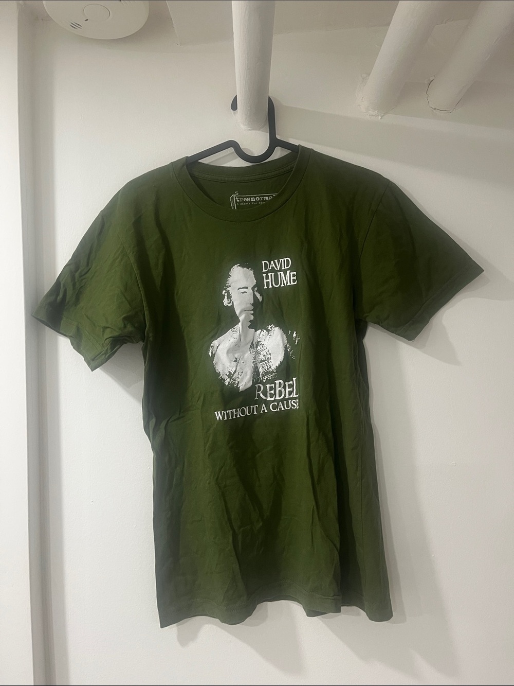 David Hume 'Rebel Without a Cause' Graphic T-Shirt - Olive Green SMALL